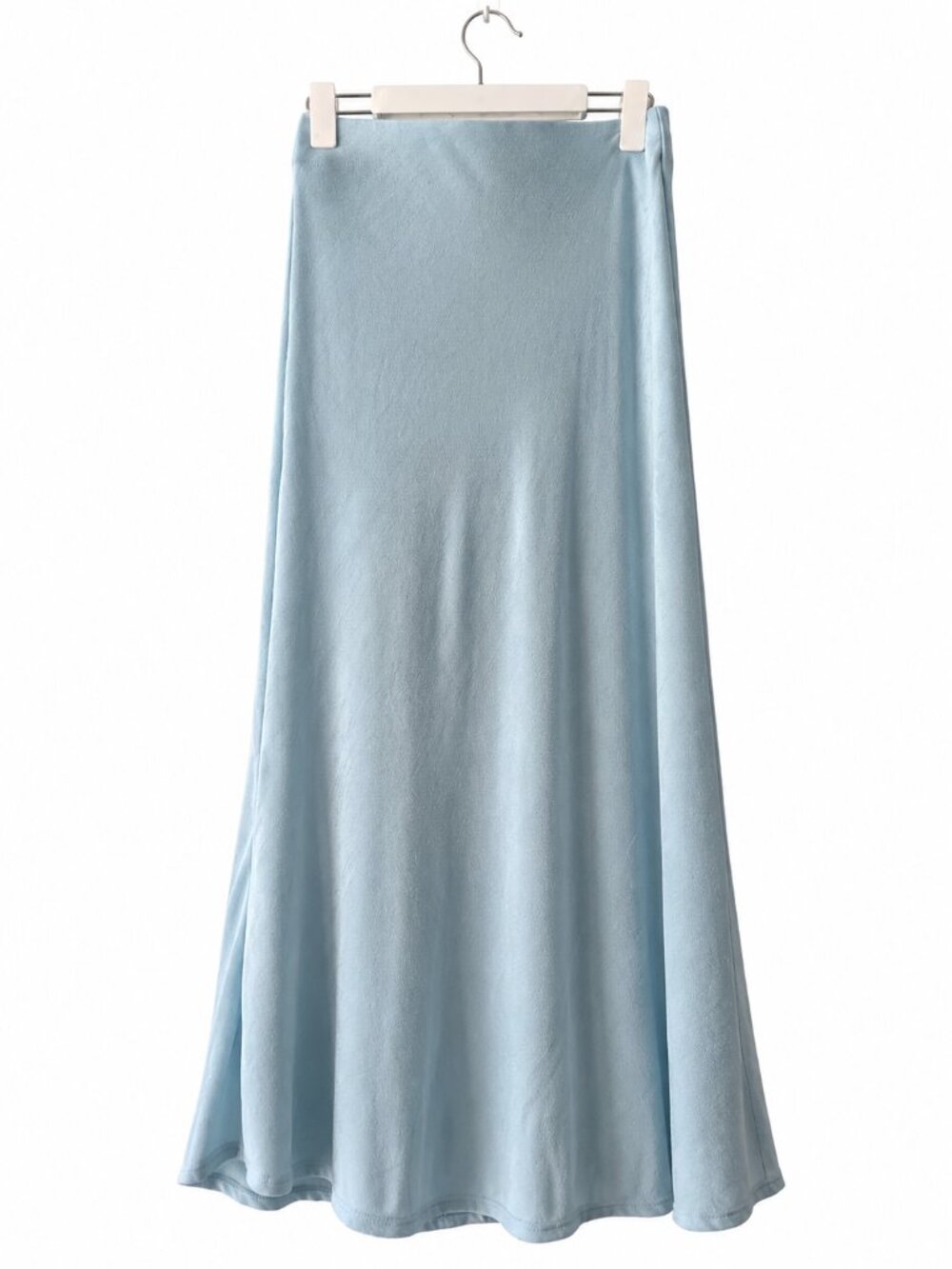 NWT Bella Venice Blue Stretch Maxi Skirt Back Slit Minimalist Elegant S